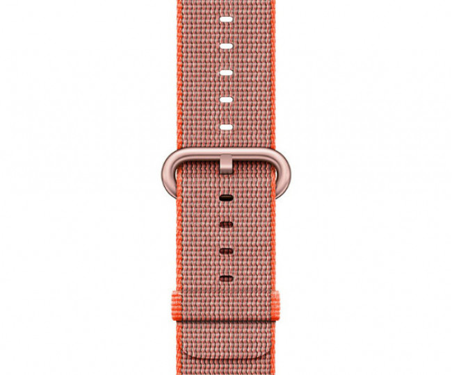 Apple Watch Series 2 42mm Rose Gold Aluminum Case with Space Orange / Anthracite Woven Nylon (MNPM2)