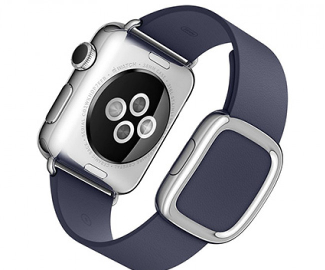 Apple Watch Series 2 38mm Stainless Steel Case with Midnight Blue Modern Buckle Small (MNP82)