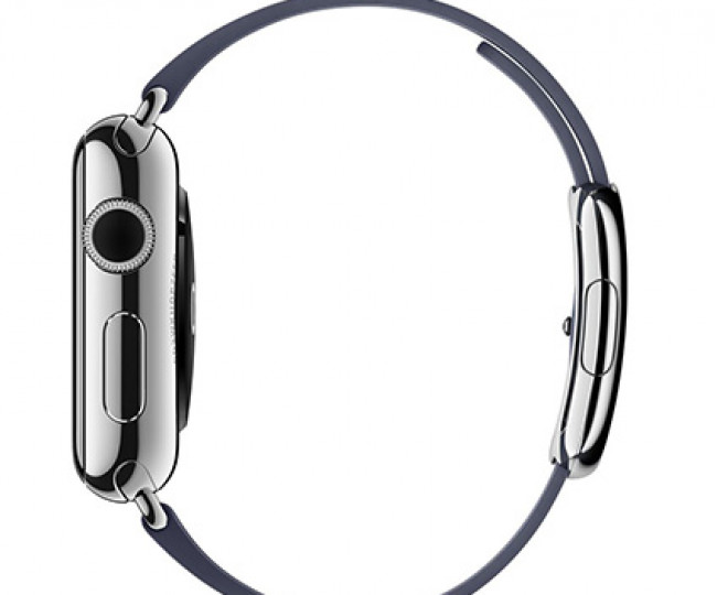 Apple Watch Series 2 38mm Stainless Steel Case with Midnight Blue Modern Buckle Small (MNP82)