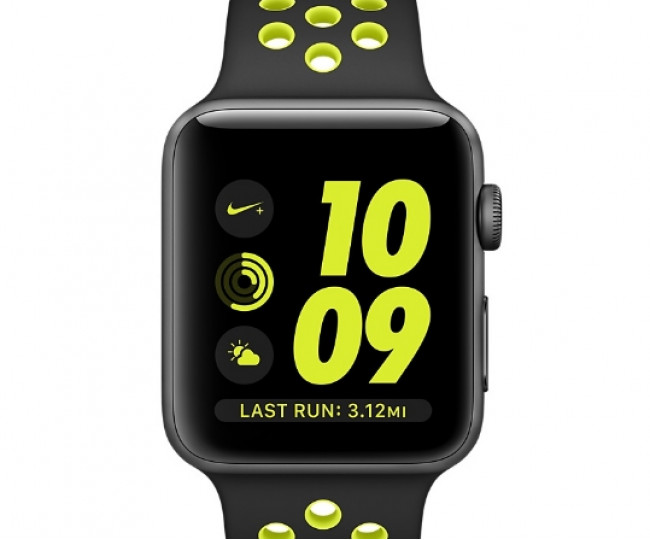 Apple Watch Nike 42mm Space Gray Aluminum Case with Black/Volt Nike Sport Band (MP0A2)