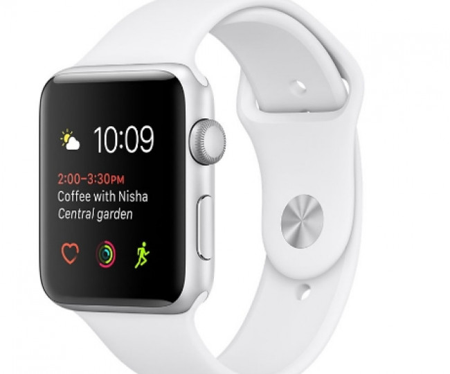 Apple Watch Series 2 38mm Silver Aluminum Case with White Sport Band (MNNW2)