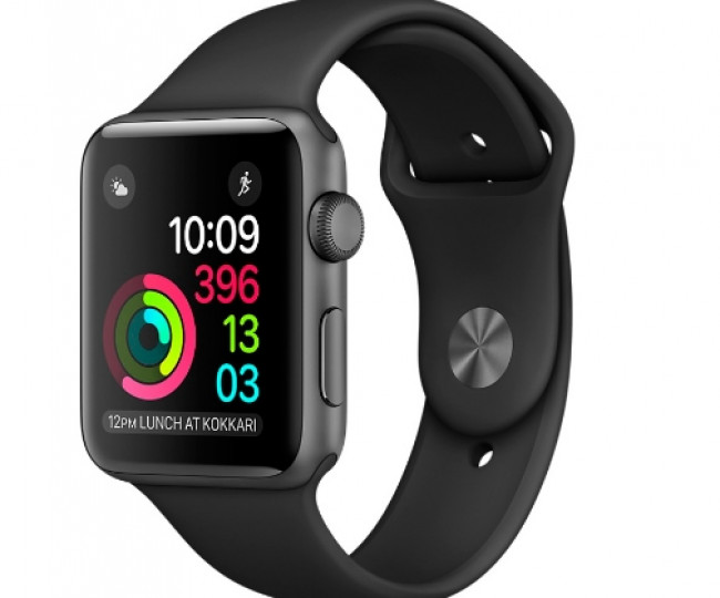 Apple Watch Series 2 38mm Space Gray Aluminum Case with Black Sport Band (MP0D2)