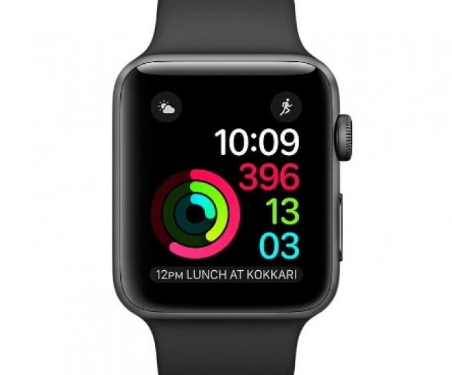 Apple Watch Series 2 38mm Space Gray Aluminum Case with Black Sport Band (MP0D2)