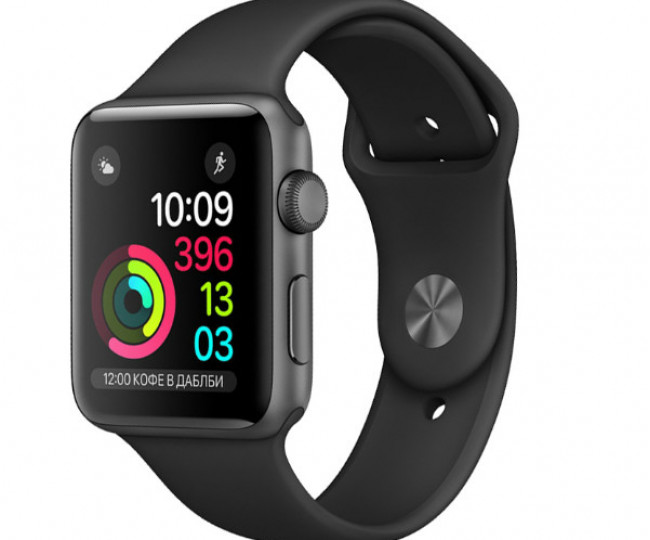 Apple Watch Series 2 42mm Space Gray Aluminum Case with Black Sport Band (MP062)