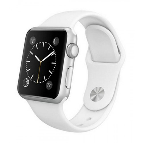 Apple Watch 38mm Stainless Steel with White Sport Band (MJ302)