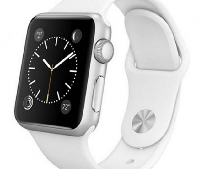 Apple Watch 38mm Stainless Steel with White Sport Band (MJ302)