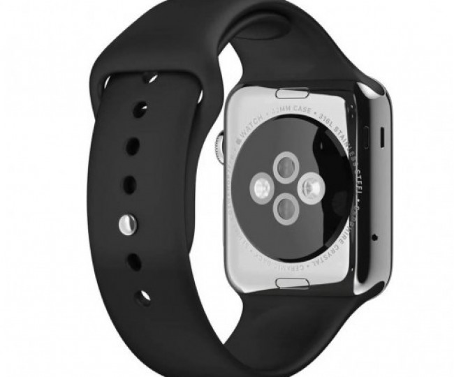 Apple Watch 42mm Stainless Steel Case with Black Classic Buckle (MJ3X2)