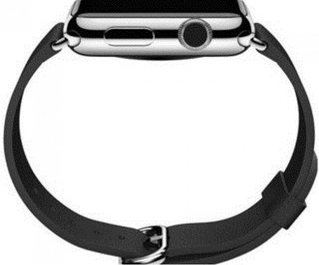 Apple Watch 42mm Stainless Steel Case with Black Classic Buckle (MJ3X2)