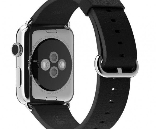 Apple Watch 42mm Stainless Steel Case with Black Classic Buckle (MJ3X2)