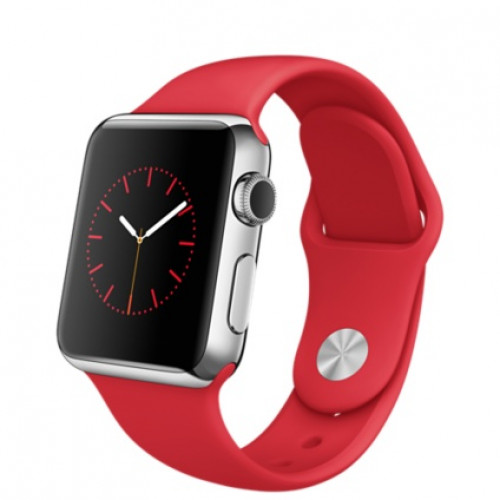 Apple Watch 38mm Stainless Steel Case with Product RED Sport Band (MLLD2)