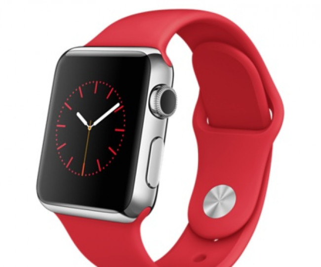 Apple Watch 38mm Stainless Steel Case with Product RED Sport Band (MLLD2)