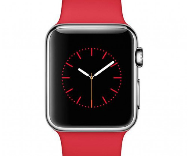 Apple Watch 38mm Stainless Steel Case with Product RED Sport Band (MLLD2)