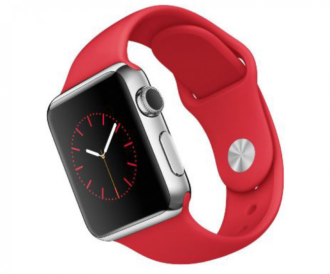 Apple Watch 38mm Stainless Steel Case with Product RED Sport Band (MLLD2)