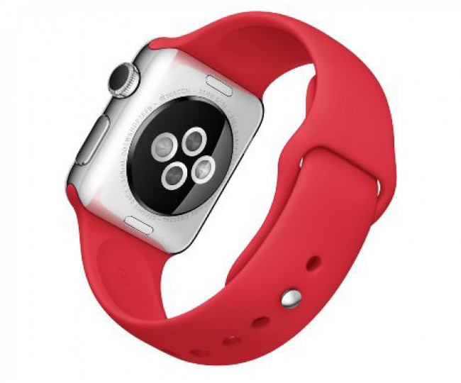 Apple Watch 38mm Stainless Steel Case with Product RED Sport Band (MLLD2)