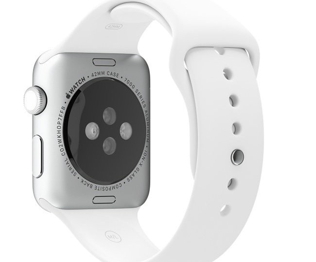 Apple Watch 42mm Stainless Steel Case with White Sport Band (MJ3V2)