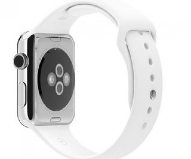 Apple Watch 42mm Stainless Steel Case with White Sport Band (MJ3V2)