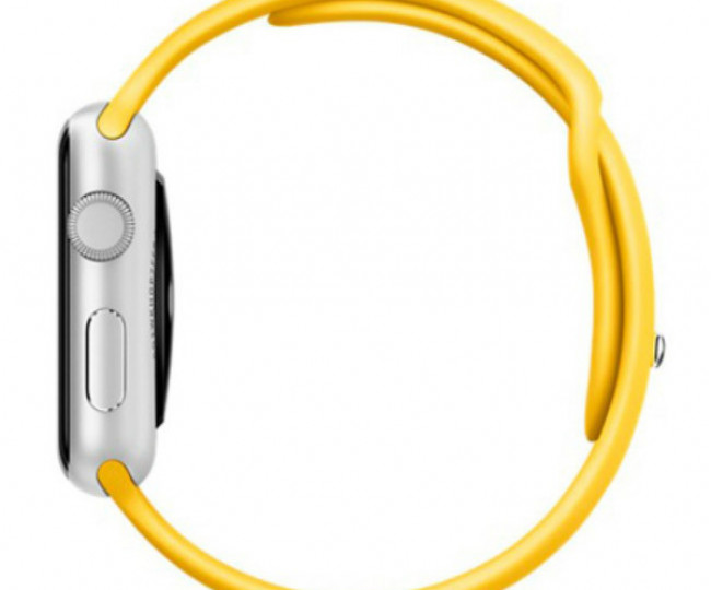 Apple Watch Sport 42mm Silver Aluminum Case with yellow Sport Band (MMFE2)