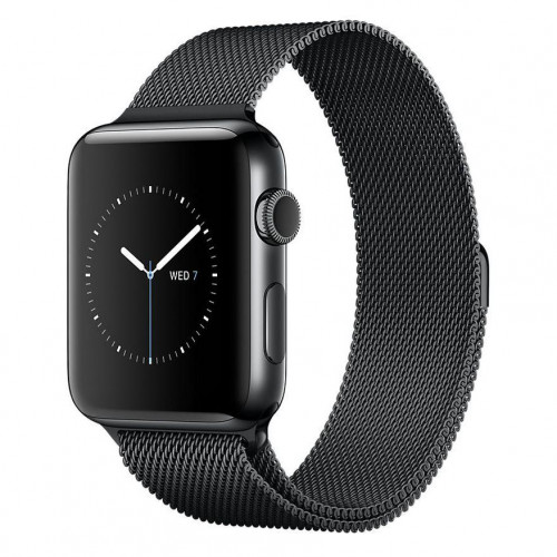 Apple Watch Series 2 42mm Space Black Stainless Steel Case with Space Black Milanese Loop Band (MNQ12)