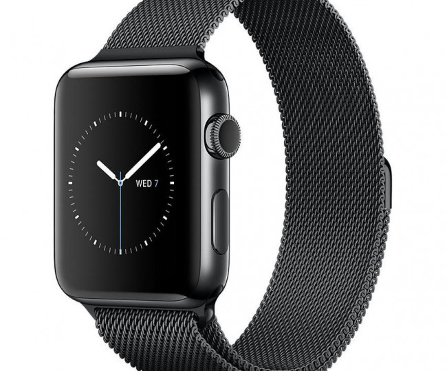 Apple Watch Series 2 42mm Space Black Stainless Steel Case with Space Black Milanese Loop Band (MNQ12)