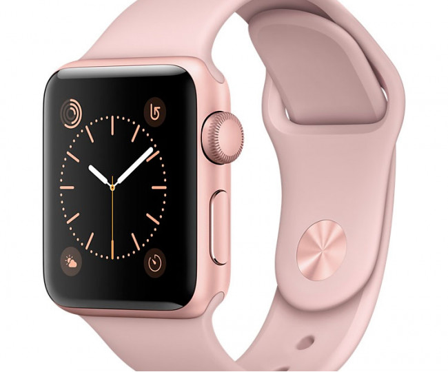 Apple Watch Series 1 38mm Rose Gold Aluminum Case with Pink Sand Sport Band (MNNH2)