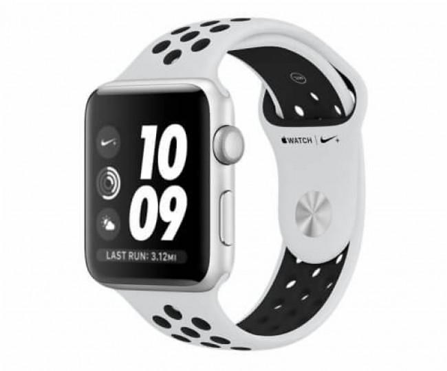 Apple Watch Series 3 Nike 38mm GPS Silver Aluminum Case with Pure Platinum/Black Sport Band (MQKX2)