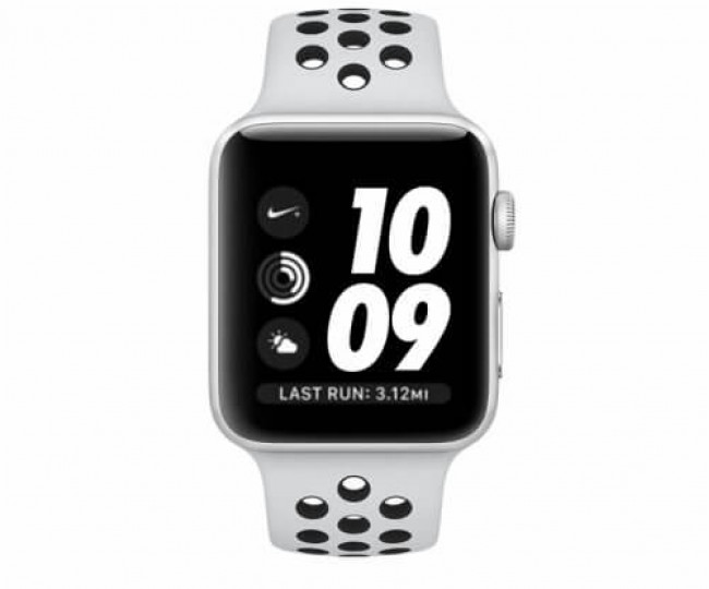 Apple Watch Series 3 Nike 38mm GPS Silver Aluminum Case with Pure Platinum/Black Sport Band (MQKX2)