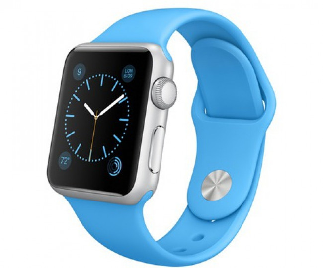 Apple Watch Sport 38mm Silver Aluminum Case with Blue Sport Band (MJ2V2)