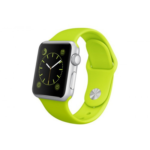 Apple Watch Sport 38mm Silver Aluminum Case with Green Sport Band (MJ2U2)