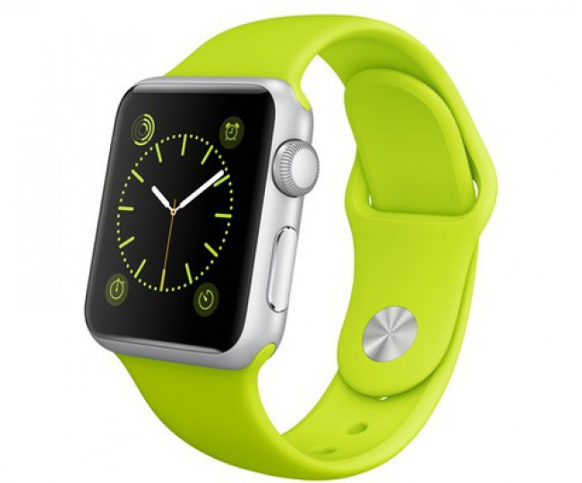 Apple Watch Sport 38mm Silver Aluminum Case with Green Sport Band (MJ2U2)