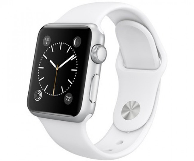 Apple Watch Sport 38mm Silver Aluminum Case with White Sport Band (MJ2T2)