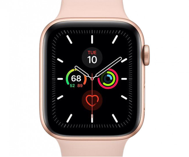 Apple Watch Series 5 44mm Gold Alum. w. Pink Sand Sport b. Gold Alum. (MWVE2) б/у