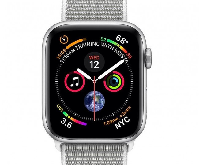 Apple Watch Series 4 GPS + LTE 44mm Silver Alum. w. Seashell Sport l. Silver Alum. (MTUV2)