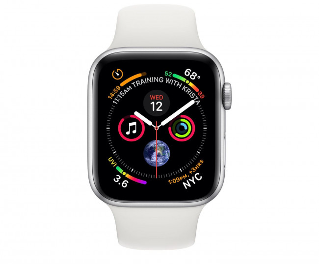 Apple Watch Series 4 (GPS + Cellular) 44mm Silver Aluminum Case with White Sport Loop (MTUU2) б/в