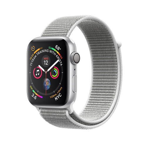 Apple Watch Series 4 GPS+Cellular 44mm Silver Aluminum Case with Seashell Sport Loop (MTVT2)