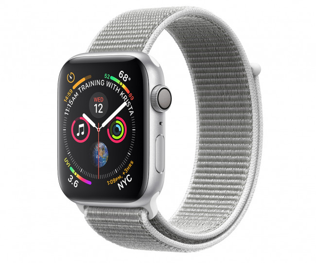  Apple Watch Series 4 GPS 44mm Silver Alum. w. Seashell Sport l. Silver Alum. (MU6C2) Aluminum Case with Loop