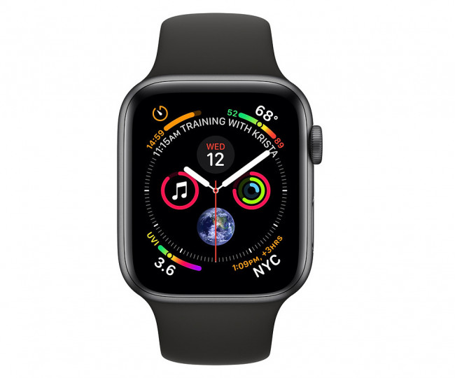 Apple Watch Series 4 GPS + LTE 44mm Black Steel w. Black Sport b. Black Steel (MTV52) 