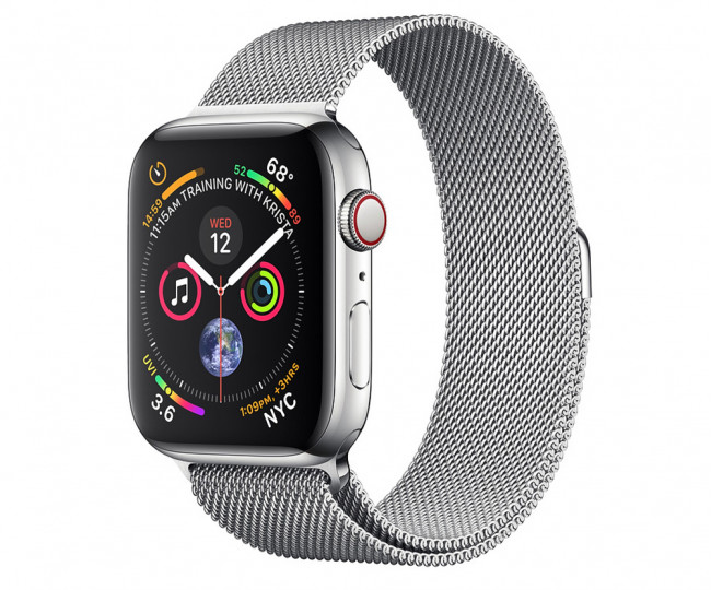 Apple Watch Series 4 GPS LTE 40mm Steel w. Milanese l. Steel (MTVK2 / MTUM2) Cellular Stainless Case with Loop 