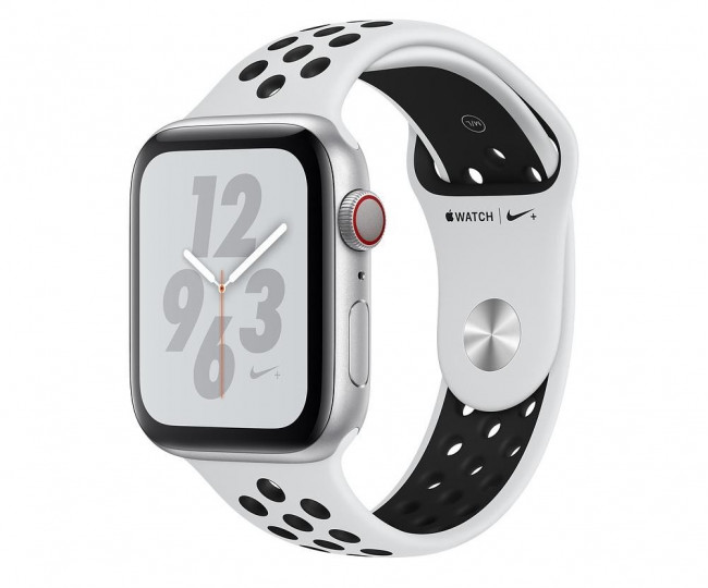 Apple Watch Nike Series 4 GPS LTE 44mm Silver Alum. w. Platinum/Black Nike Sport b. Silver Alum. (MTXC2)