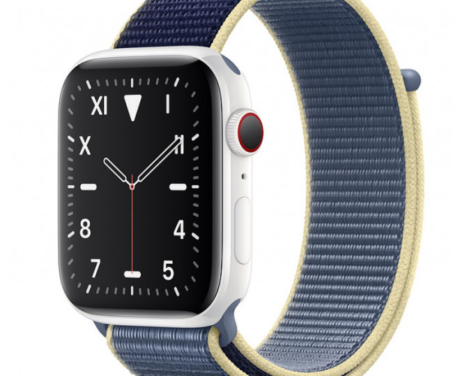 Apple Watch Edition Series 5 GPS + Cellular 44mm White Ceramic Case Alaskan Blue Sport Loop (MX5J2)