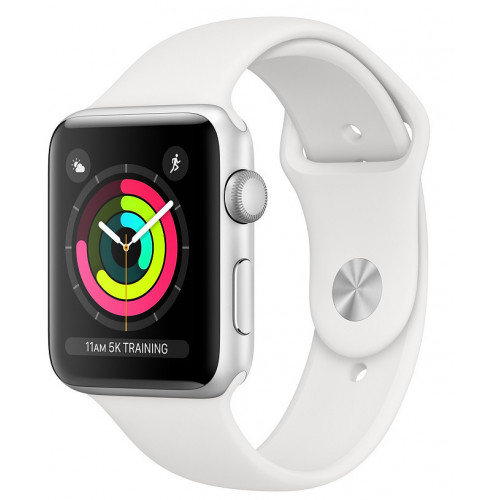 Apple Watch Series 3 42mm Silver Aluminum Case with White Sport Band (MTF22) б/у