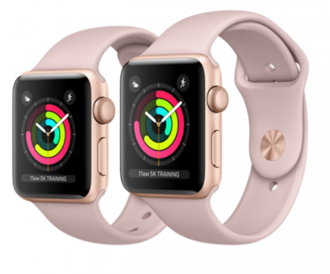 Apple Watch Gold Aluminum Case 42mm with Pink Sand Sport Band MQL22