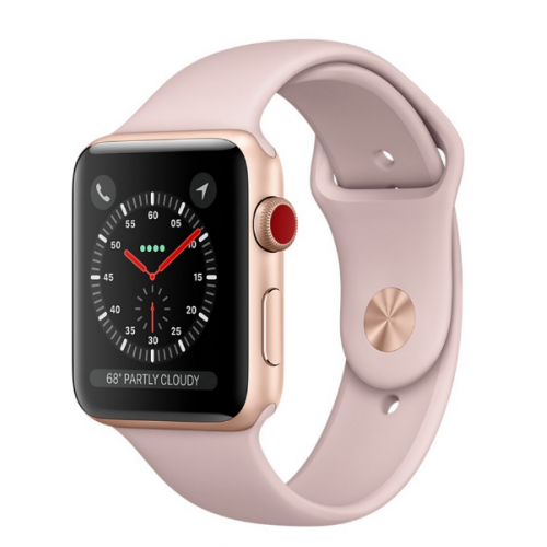 Apple Watch Gold Aluminum Case 42mm with Pink Sand Sport Band MQL22