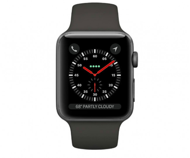 Apple Watch Series 3 GPS + LTE 42mm Space Gray Aluminum w. Gray Sport Band (MR2X2)