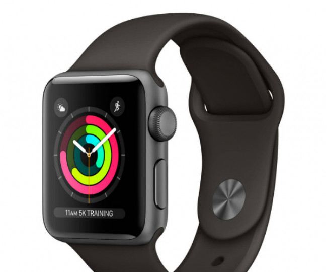 Apple Watch Series 3 38mm GPS Space Gray Aluminum Case with Gray Sport Band (MR352)