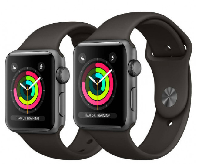 Apple Watch Series 3 38mm GPS Space Gray Aluminum Case with Gray Sport Band (MR352)