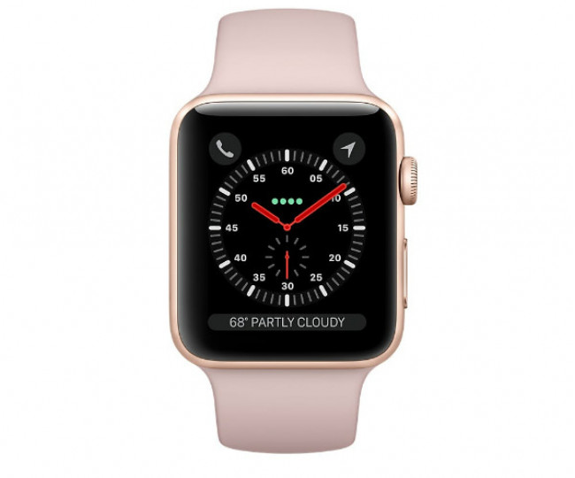 Apple Watch Series 3 38mm GPS Gold Aluminum Case with Pink Sand Sport Band (MQKW2)