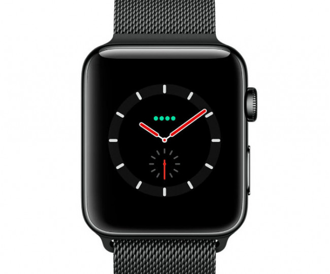 Apple Watch Series 3 GPS + Cellular 38mm Space Black Stainless Steel/Space Black Milanese (MR1H2)