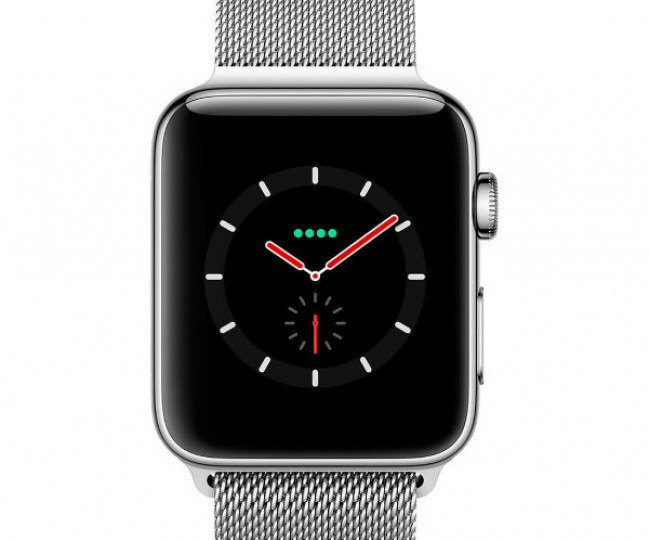 Apple Watch Series 3 GPS + Cellular 38mm Stainless Steel Case with Milanese Loop (MR1F2)