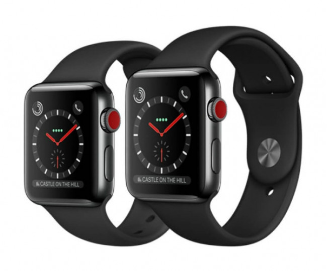 Apple Watch Series 3 GPS + Cel 42mm Space Black Stainless Steel with Black Sport Band (MQK92) б/у