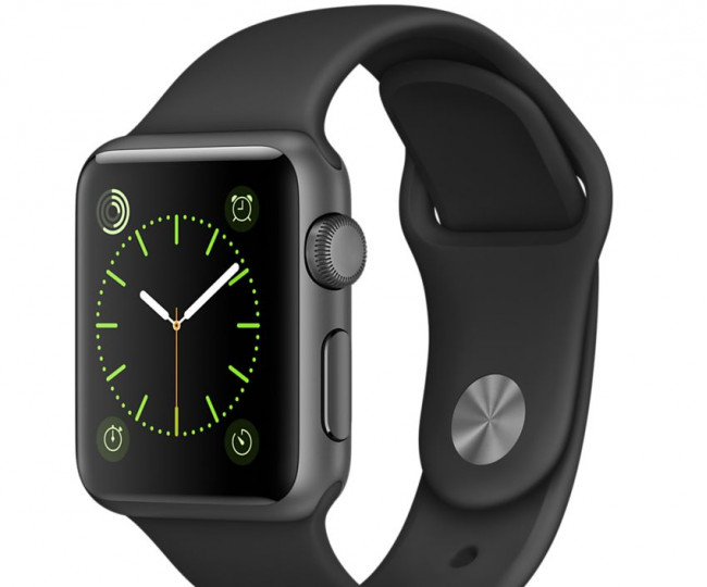 Apple Watch Series 1 42mm Space Gray Aluminum Case with Black Sport Band (MP032) Уцінка